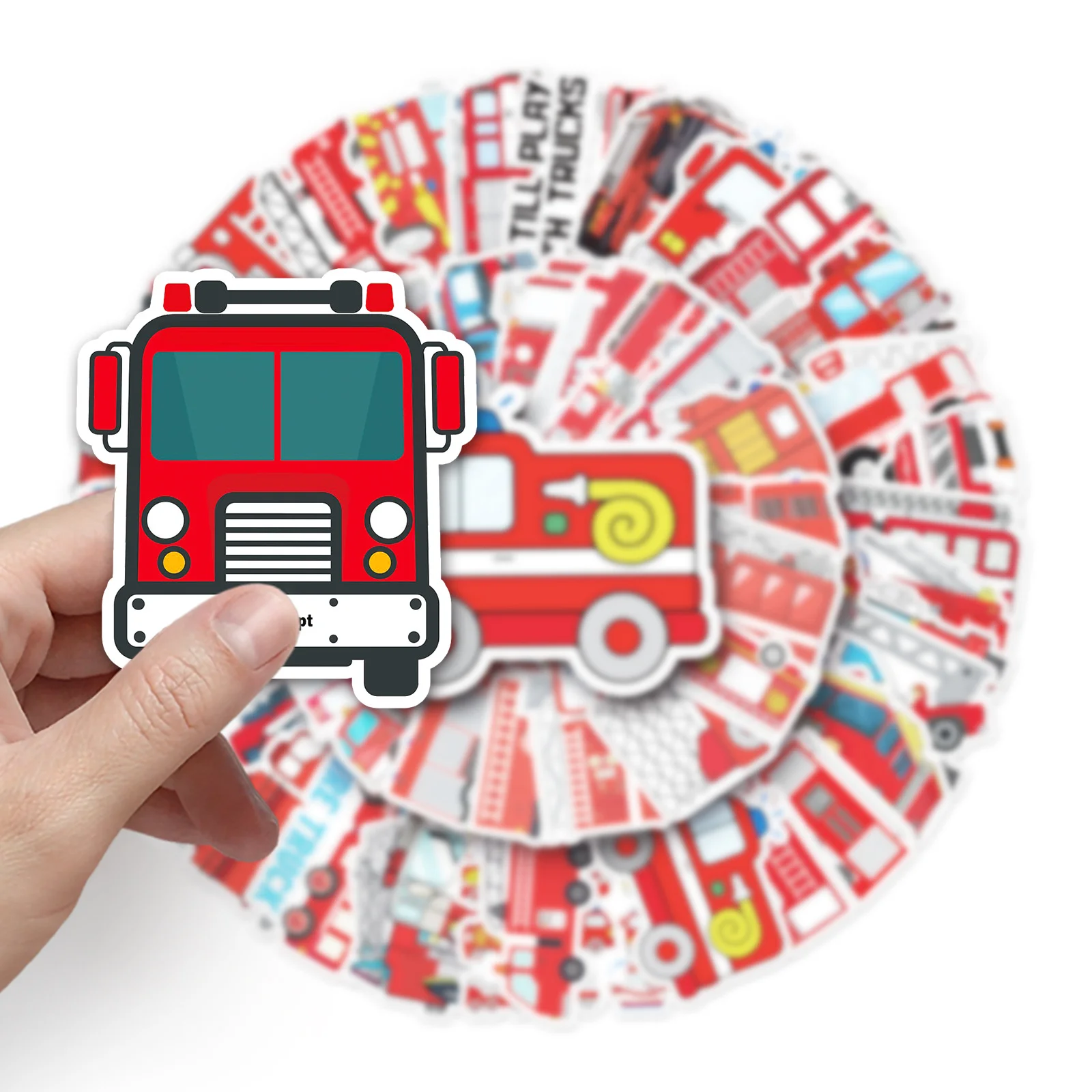 50PCS Fire Truck Vinyl Sticker - Laptop Original Accessories ulasan dan harga