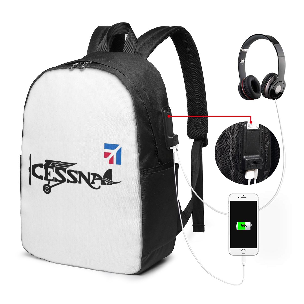 Cessna Logo Backpack Travel No - Laptop Bag ulasan dan harga