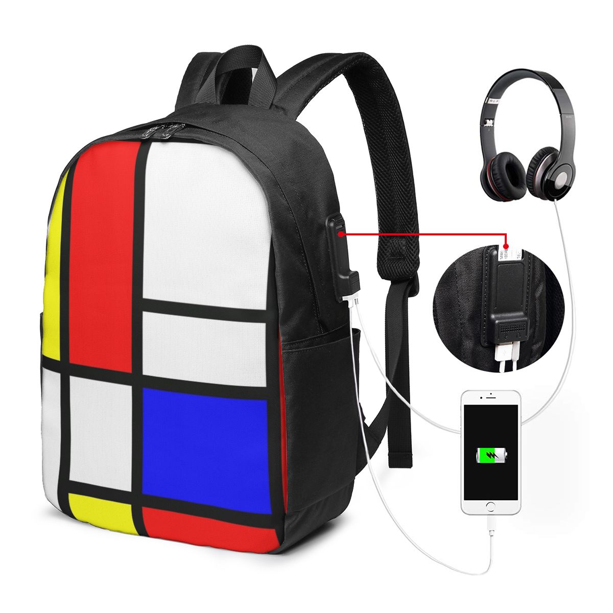 Piet Mondrian Composition  Bac - Laptop Bag ulasan dan harga