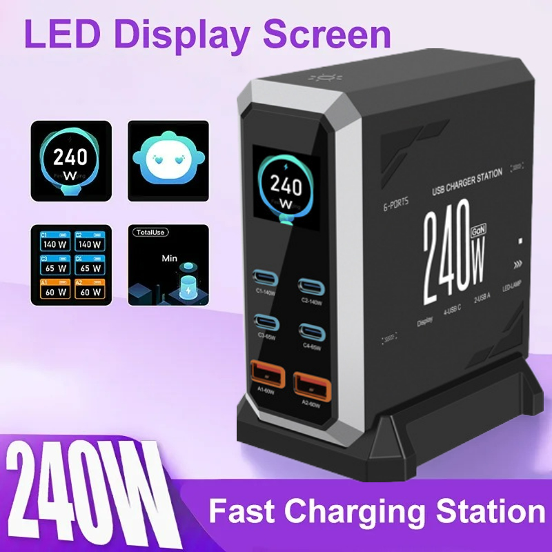 NEW 2026 240W GaN Charger 6-IN - Laptop Charger ulasan dan harga