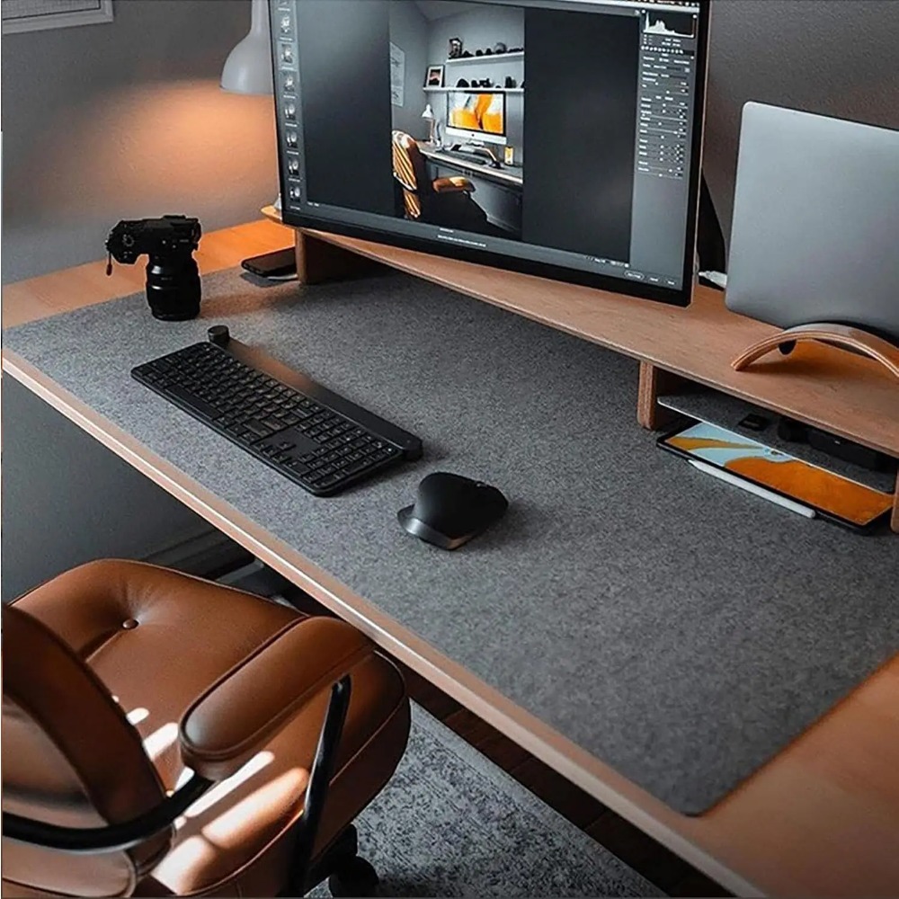 Felt Desk Mat Computer Mat for - Keyboard Cover ulasan dan harga