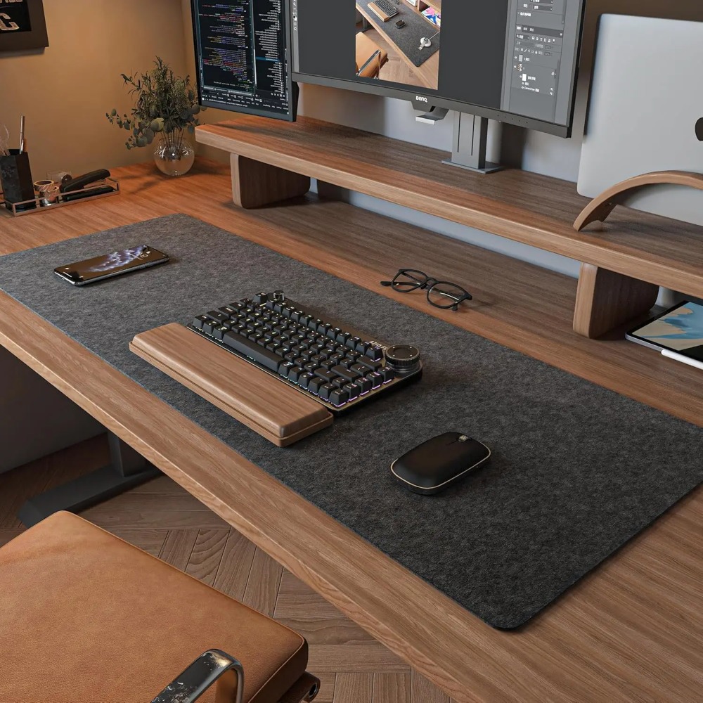 Felt Desk Mat Computer Mat for - Keyboard Cover ulasan dan harga