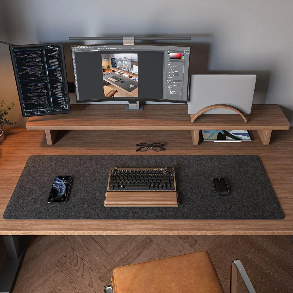Felt Desk Mat Computer Mat for - Keyboard Cover ulasan dan harga