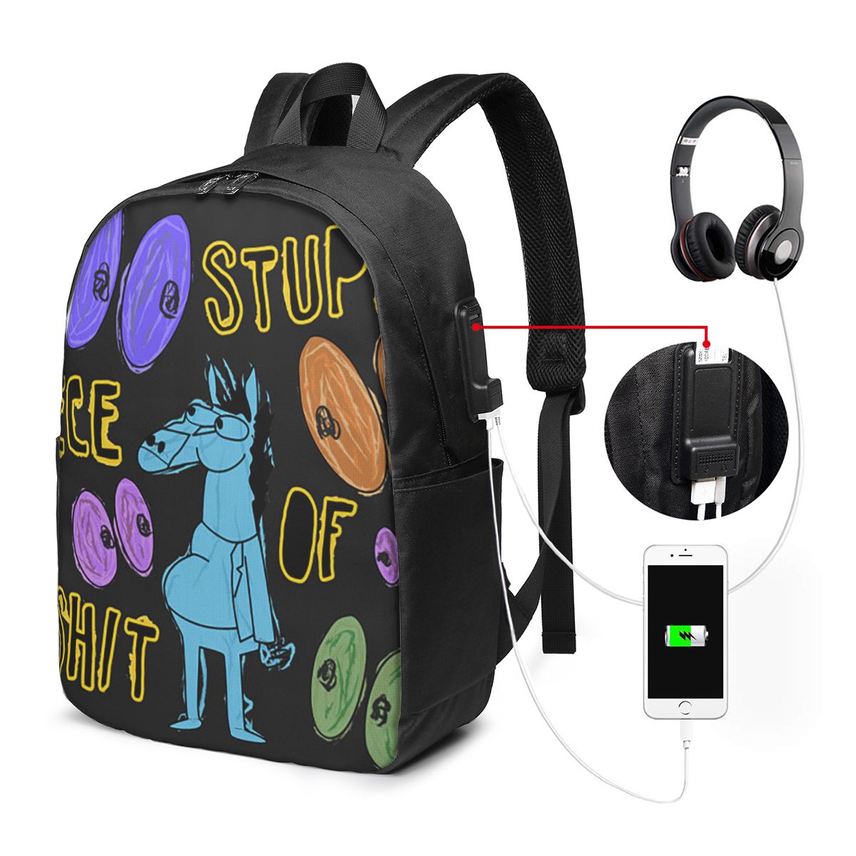 Cartoon Bojack Horseman Stupid - Laptop Bag ulasan dan harga